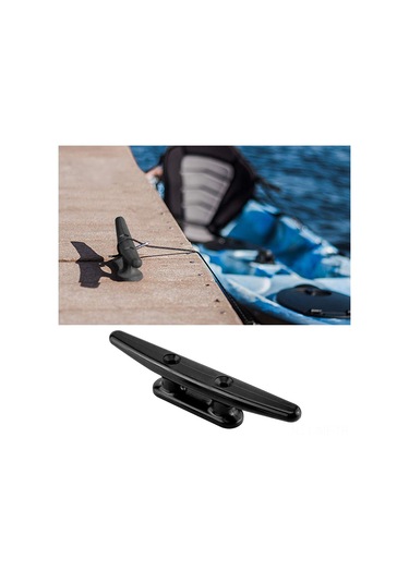 Mufunye Tekne Ve Yat Aksesuarı: Siyah Nilon Tether Cleat, 4-8 İnç Seçenekli, Kaynak Ve İp Tutucu 1 Adet + 2 Vida