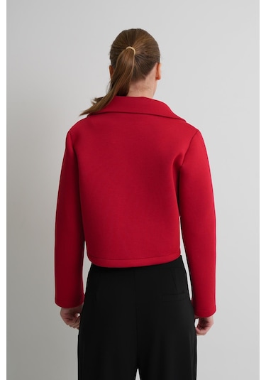 Alexander Gardi Alexandergardı Astarsız Crop Blazer Ceket Kırmızı