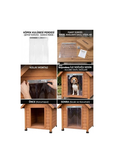 Buycobox Köpek Kulübesi Kapı Perdesi Battal