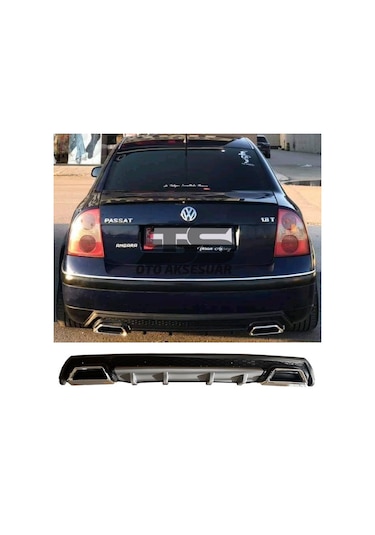 Volkswagen Passat B5 Difüzör Arka Tampon Eki 2 Egzoz Çıkışlı Gri