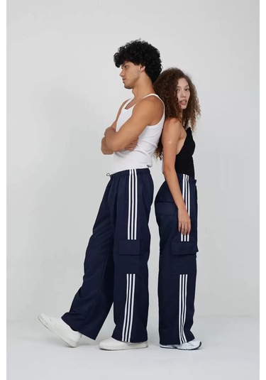 Paradise Unisex Üç Şerit Cargo Eşofman Altı Lacivert