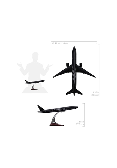 Zekupp - Maket Uçak - Boeing 777-300 1/200 - SİYAH ÖZEL TASARIM Model Uçak