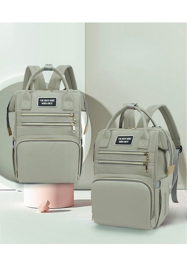 Novahub Yeşil Sırt Gri Fermuarlı Dinosaurs Çok Cepli Çantası Bebek Anne Altın / - Kh Altın