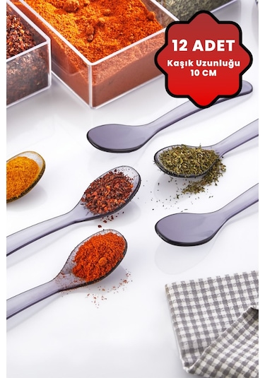 Mithra Life 12 Li Gri Baharat Bal Ve Servis Kaşığı Mıt1138 Gri