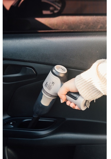 Mini Beyaz Güçlü Emiş Üfleme Özellikli Ev Araç Kablosuz Şarjlı El Süpürgesi 2in1