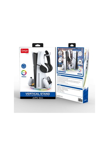 İpega Ps5 Slim Disk/ps5 Slim Dijital Rgb Dikey Stand Kulaklık Tutucu Joystick Şarj Cihazı