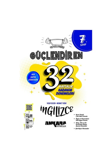 Ankara Yayıncılık 7.sınıf Güçlendiren İngilizce 32 Haftalık Deneme