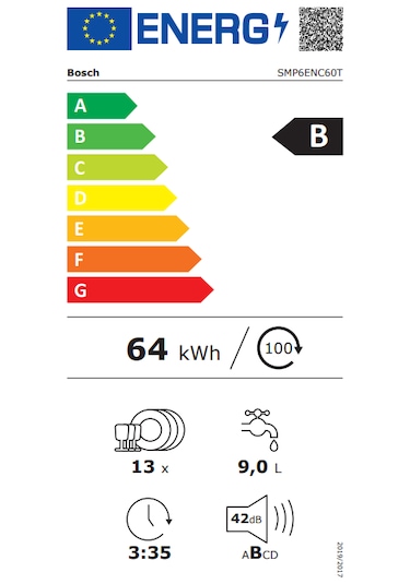 Bosch SMP6ENC60T 6 Programlı Solo Bulaşık Makinesi Siyah Inox