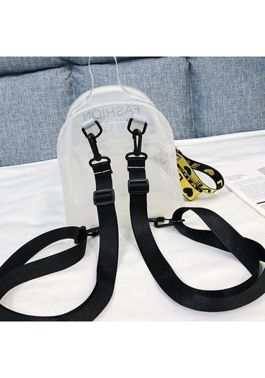 Kadın Sırt Çantaları Şeffaf Pvc Jöle Kadın Çantası Küçük Omuz Çantaları Genç Kızlar İçin Moda Rahat Sırt Çantası Orange Turuncu