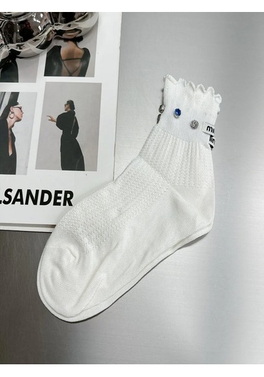 Dress Code Couture Fırfırlı Ve Taşlı Çoraplar 309962016 Beyaz