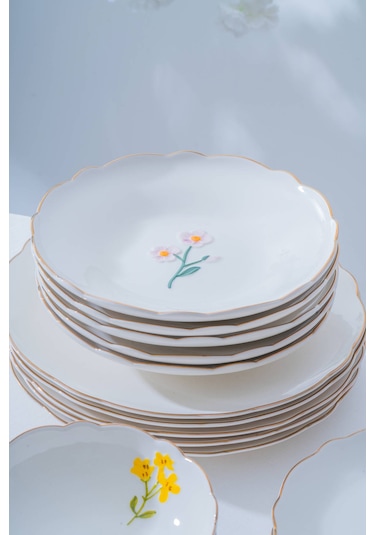 De Santiago 6 Kişilik 24 Parça Yemek Takımı Renkli