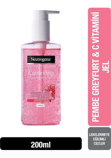 Neutrogena Pembe Greyfurt & C Vitamini Canlandırıcı Yüz Temizleme Jeli 200 ML