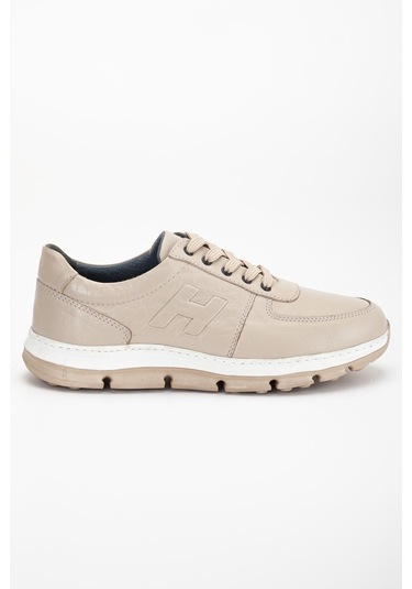 Hakiki Deri Erkek Günlük Ayakkabı Bej H Model Eva Taban-3763 Bej
