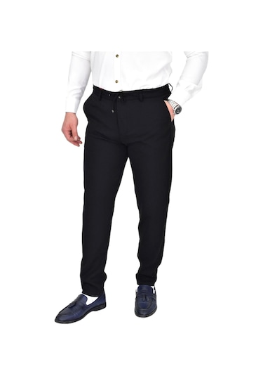 Erkek Beli Lastikli Jogger Pantolon Regular Fit Bgl-st04328 Siyah