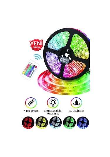 5 Metre Şerit Animasyonlu Tak Çalıştır Kumandalı Trafolu Rgbşerit