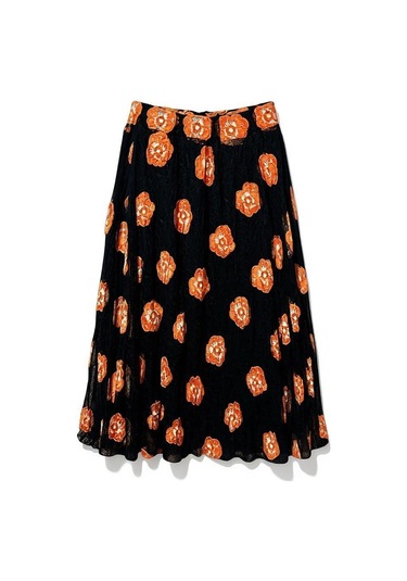 Şifon Beli Lastikli Etek 95 Cm - 38-50 Oranj