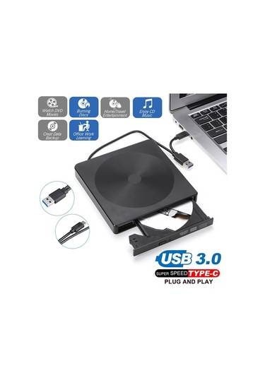 Ximistore9 Usb 3.0 + Type-c Dışarıdaki Optik Sürücü, Cd/dvd Okuma-yazma, Plug And Play, Windows/mac Uyumlu, Abs Malzeme