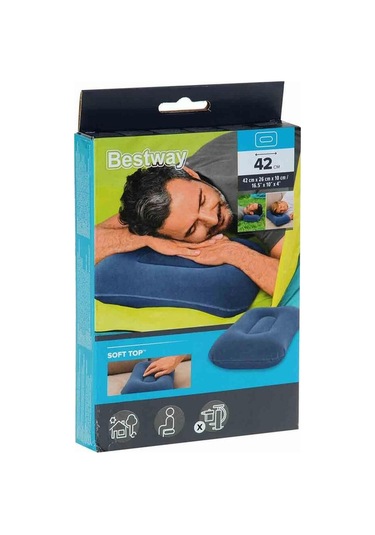 Bestway Tek Kişilik Tek Katlı Şişme Yatak,şişme Yastık Ve Pompa 185x76cm Full Set 67000 Lacivert
