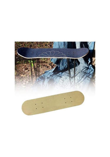 Pazly Suntek Çocuklar İçin Kendin Yap Boş Kaykay Tahtası 60cmx15cm Ahşap Gezinti Çok Renkli