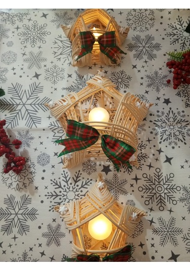 Bambu Noel Mumluk 3'lü Tealight Bej