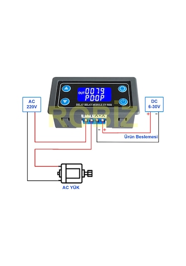 Xy-Wj01 Zamanlayıcı Röle Modül Dc 6-30V 1000W Anahtar Panel Tip