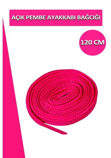 Açık Pembe Ayakkabı Bağcığı Yassı Bağcık 120 Cm