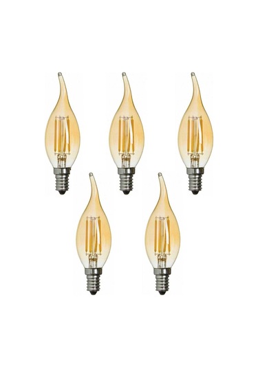 Rustik Kıvrık Ta3 4w E14 Amber Led Ampul 300lm 5 Li Paket