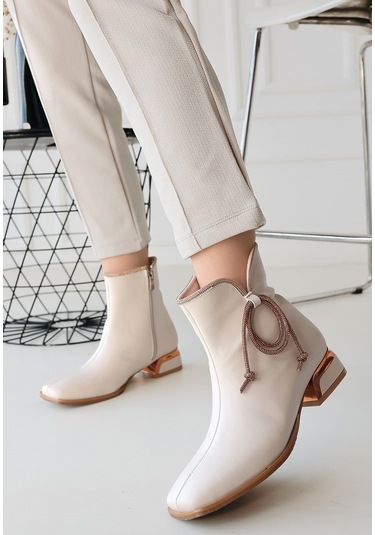 Melina Bej Cilt Topuklu Bot 001