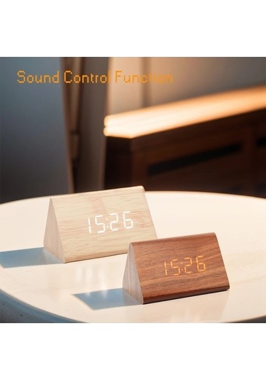Trendooze Tarih Sıcaklık Saat Saat Masa Göstergesi Fx Dijital Alarmlı Ahşap Jy
