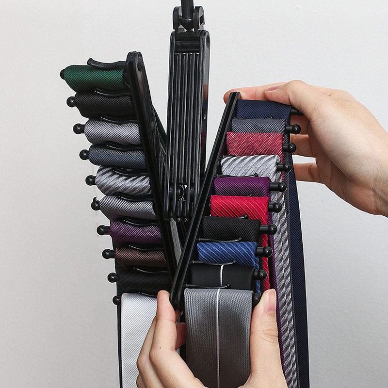 Dianziye Evde Kullanim Icin Degistirilebilir 20 Sira Askili Kemer, Kravat, Atkı Ve Etek Dısı Disı Goruntuleme Rafı - Kolay Kullanim Ve Dayanikli Malzeme Siyah