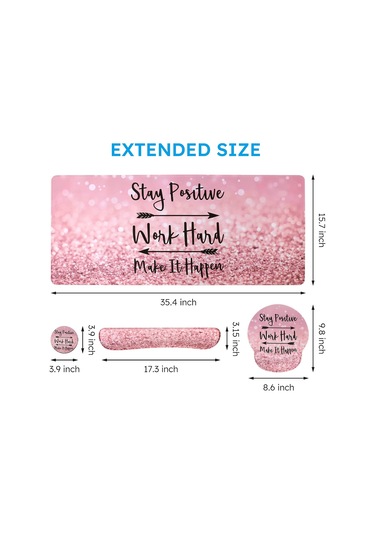 Ev Ofisi İçin 1'de Xxl Mouse Pad + Klavye Bilek Desteği + Fare Bilek Desteği + Ergonomik Masa Pedi Seti