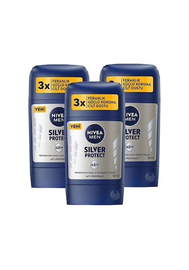 Nivea Men Silver Protect Erkek Stick Deodorant 3 x 50 ML