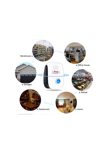 Yifomall 6'lı Paket Abs Ultrasonik Kovucu - 800-1200 Ft² Kaplama, 4-6w, Ac 90-250v, Mavi Işık, Uzun Avrupa Şarjı İç Kullanım Beyaz