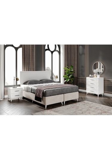 Paris 6 Kapaklı Komple Mdf Beyaz Gardırop