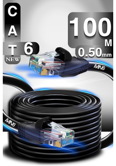 MN6 M106 100 metre ethernet kablo/UTP 0.50mm Cat6 Iki Kat Korumalı/Dış Mekan/100 Metre Cat6 kablo