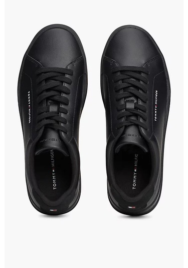 Erkek Pebble Grain Court Sneaker - Siyah Black