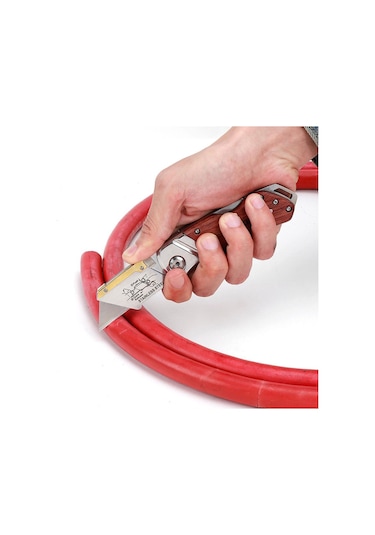 Workpro Wp211014 Ağır Hizmet Paslanmaz Çelik/ahşap Gövde Katlanır Rötuş Maket Bıçağı + 10 Adet Yedek Bıçak