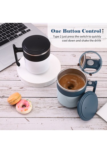 Xindoker 300ml Gri Otomatik Karıştırıcı Bardak, Isı Algılama Ve Elektrikli Seçenekli, Manyetik Teknoloji İle Kahve/milk İçeceği Karıştırıcı, Kapaklı Ve Dengeleyici Termal Gri