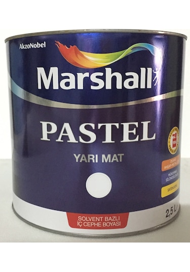 Marshall Pastel Yarı Mat Yağlı Boya 2.5 Lt - Geniş Renk Seçeneği