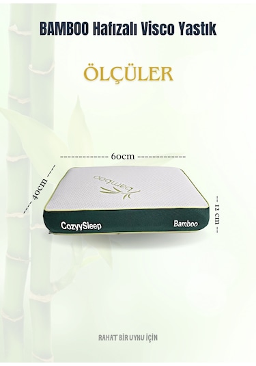 Visco Bamboo Yastık Boyun Fıtığı Boyun Düzleşmesi Destekli Lüks Yastık Taşıma Çantalı