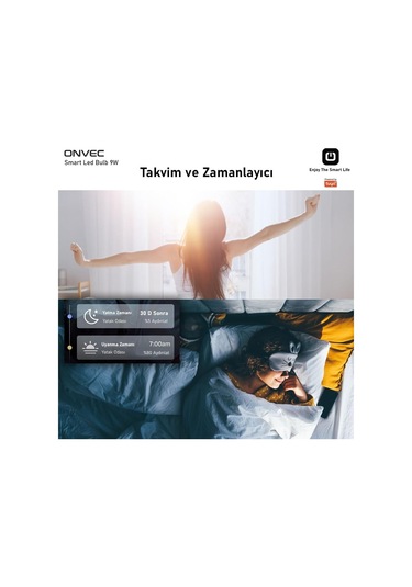 Mufunye Onvec 2gen Tuya 9w Wifi+bluetooth Akıllı Ampul, Rgb Renk Ve Parlaklık Ayarlamalı, Uzak Kumandalı, 806 Lumens, 20.000 Saat Ömür, Ac200-240v 1 Adet Beyaz