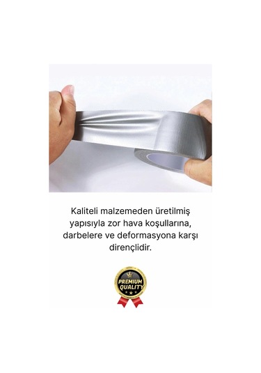 2 Adet Ekstra Güçlü Dayanıklı Su Geçirmez Sızdırmaz Yalıtım İzolasyon Gri Tamir Bandı 10 Mt 48 Mm