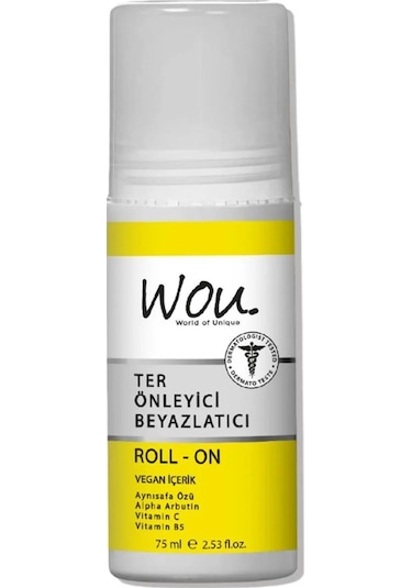 Wou World Of Unique Roll-on Unisex75ml Terönleyci Beyazlatıcı 2li