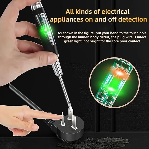 Willowhaven D06 Yüksek Parlaklıklı Led Voltaj Test Kalemi Kızılötesi Hat Kesme Tespiti Kaymaz Üçgen Sap Ev Ve Profesyonel Elektrikçiler