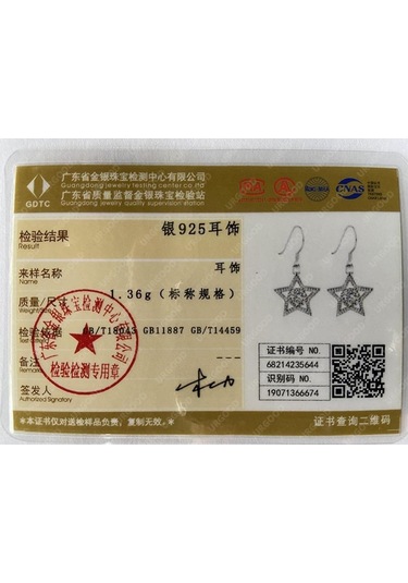 925 Ayar Gümüş Aaa Zirkon Yıldız Damla Küpe Moda Takı