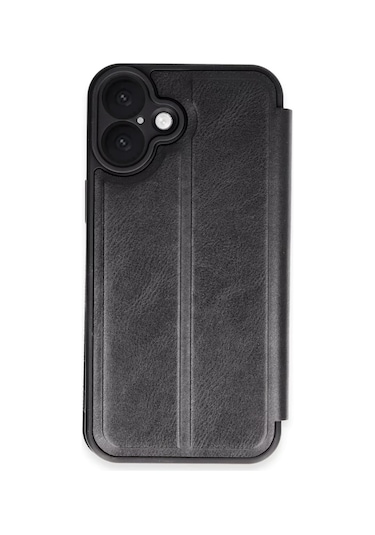 Newface  Apple  Uyumlu iPhone 16 Plus Kılıf Flip Cover - Siyah