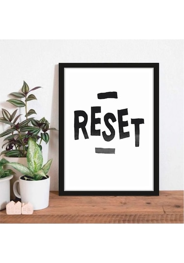 Kanvas Tablo Reset Temalı Siyah Çerçeve Görünümlü Mdf Tablo 30 X 40