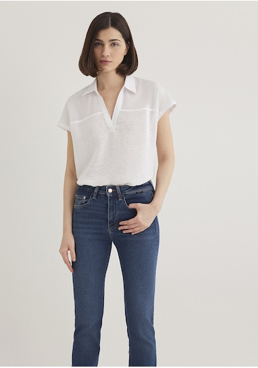 Mavi - Kısa Kollu Beyaz Bluz 1210801-620 Beyaz