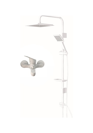 Armour Armatür Banyo Bataryası Seti Beyaz Beyaz