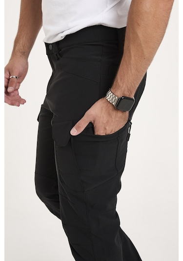 Camp Scoutland Camp527 Outdoor Tactical Su İticili Likralı Yazlık Erkek Taktik Pantolon Siyah